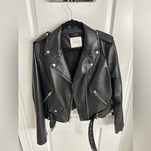 Aritzia Wilfred Vegan Leather Moto Jacket